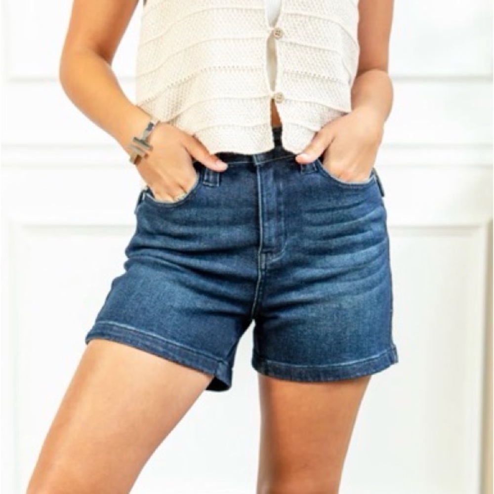 Judy Blue Dark Wash Denim Shorts